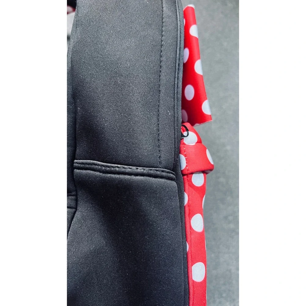 Disney Minnie Mouse Backpack Kids Small Black Red Polka Dot 3D Bow Bag